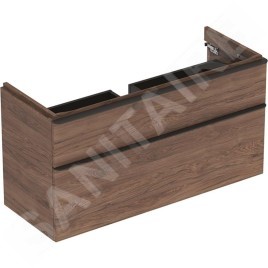 Geberit Smyle Square - Meuble pour lavabo, 1184x470x617 mm, 2 tiroirs, noyer / lave 500.355.JR.1