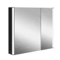 kielle Arkas I - Armoire à miroir avec éclairage LED, chauffage et port USB, 80x70x13 cm, noir mat 50111814