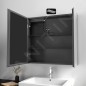 kielle Arkas I - Armoire à miroir avec éclairage LED, chauffage et port USB, 80x70x13 cm, noir mat 50111814