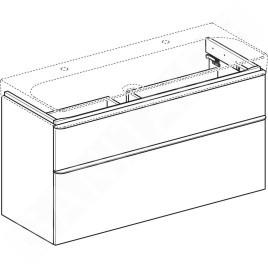 Geberit Smyle Square - Meuble pour lavabo, 1184x470x617 mm, 2 tiroirs, lave 500.355.JK.1
