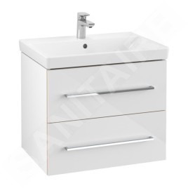 Villeroy & Boch Avento - Meuble-vasque, 630x514x452 mm, 2 tiroirs, Crystal White A89000B4