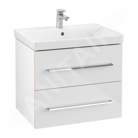 Villeroy & Boch Avento - Meuble-vasque, 630x514x452 mm, 2 tiroirs, Crystal White A89000B4