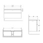 Geberit Smyle Square - Meuble pour lavabo, 1184x470x617 mm, 2 tiroirs, sable gris 500.355.JL.1 Geberit Smyle Square - Meuble pour lavabo, 1184x470x617 mm, 2 tiroirs, sable gris 500.355.JL.1