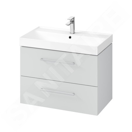 kielle Arkas I - Meuble avec lavabo, 80x57x44 cm, 2 tiroirs, gris 50011S82