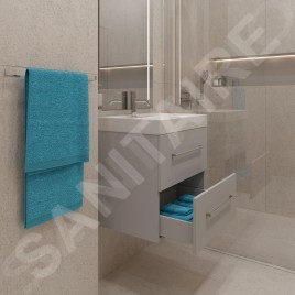 kielle Arkas I - Meuble avec lavabo, 80x57x44 cm, 2 tiroirs, gris 50011S82