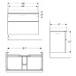 Geberit Smyle Square - Meuble pour lavabo, 884x470x617 mm, 2 tiroirs, lave 500.354.JK.1 Geberit Smyle Square - Meuble pour lavabo, 884x470x617 mm, 2 tiroirs, lave 500.354.JK.1