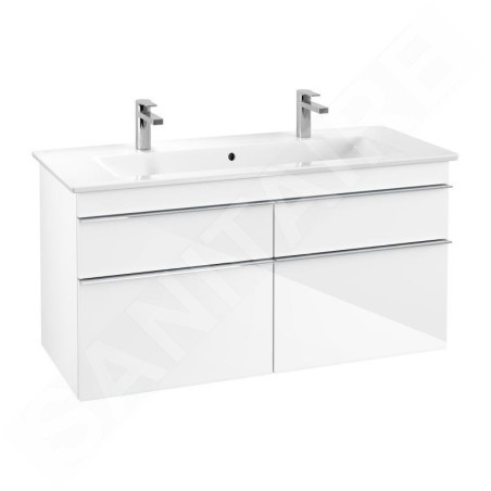 Villeroy & Boch Venticello - Meuble-vasque, 1153x590x502 mm, 4 tiroirs, Glossy White A92901DH