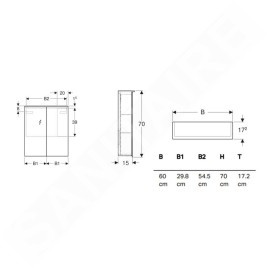 Geberit Option - Armoire de toilette avec éclairage, 600x700x172 mm 500.593.00.1