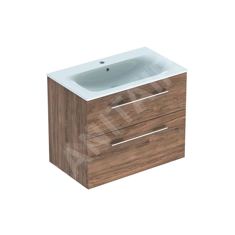 Geberit Selnova Square - Meuble-vasque 635x788x480 mm, avec vasque, 2 tiroirs, noyer hickory 501.242.00.1 Geberit Selnova Square - Meuble-vasque 635x788x480 mm, avec vasque, 2 tiroirs, noyer hickory 501.242.00.1