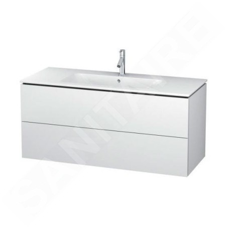 Duravit L-Cube - Meuble sous lavabo 550x1220x481 mm, 2 tiroirs, blanc mat LC624301818
