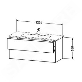 Duravit L-Cube - Meuble sous lavabo 550x1220x481 mm, 2 tiroirs, blanc mat LC624301818