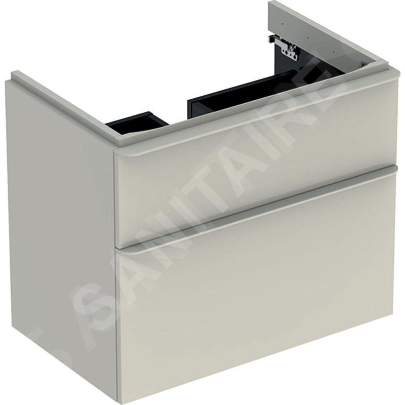 Geberit Smyle Square - Meuble pour lavabo, 734x470x617 mm, 2 tiroirs, sable gris 500.353.JL.1