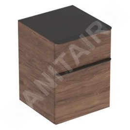 Geberit Smyle Square - Meuble latéral, 2 tiroirs, noyer hickory 500.357.JR.1