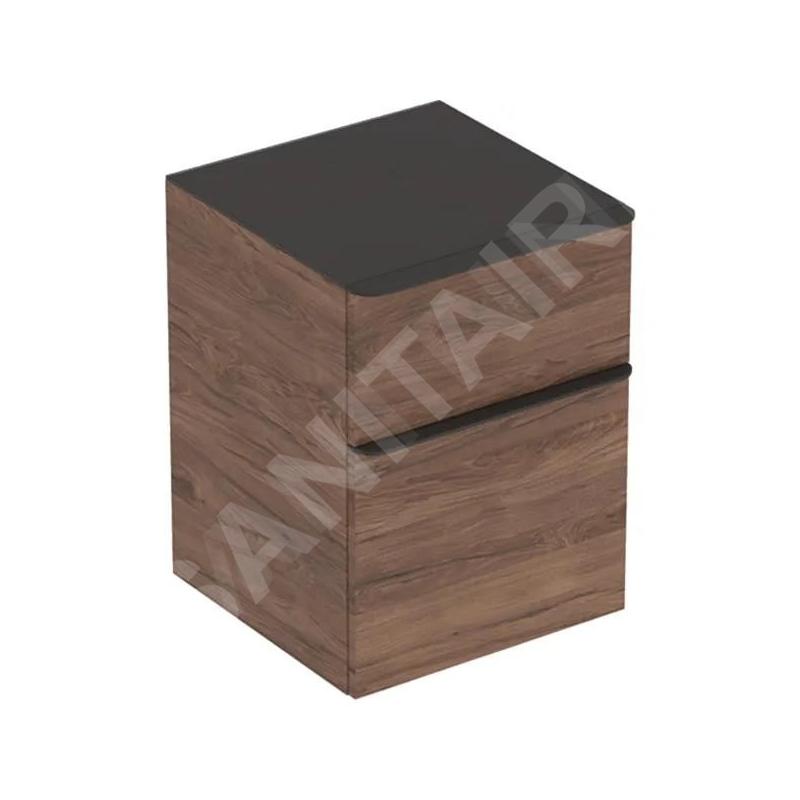 Geberit Smyle Square - Meuble latéral, 2 tiroirs, noyer hickory 500.357.JR.1