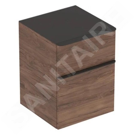 Geberit Smyle Square - Meuble latéral, 2 tiroirs, noyer hickory 500.357.JR.1