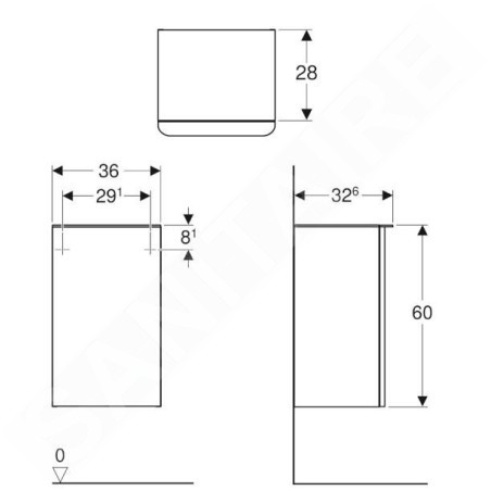 Geberit Smyle Square - Meuble latéral, charnières à droite, lave 500.359.JK.1