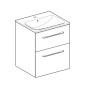 Geberit Selnova Square - Meuble-vasque 635x538x480 mm, avec vasque, 2 tiroirs, blanc brillant 501.232.00.1