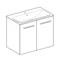 Geberit Selnova Square - Meuble-vasque 635x788x480 mm, avec vasque, 2 portes, noyer clair hickory 501.259.00.1 Geberit Selnova Square - Meuble-vasque 635x788x480 mm, avec vasque, 2 portes, noyer clair hickory 501.259.00.1