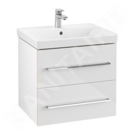Villeroy & Boch Avento - Meuble-vasque, 580x514x452 mm, 2 tiroirs, Crystal White A88900B4