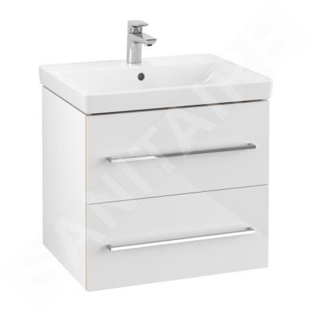 Villeroy & Boch Avento - Meuble-vasque, 580x514x452 mm, 2 tiroirs, Crystal White A88900B4