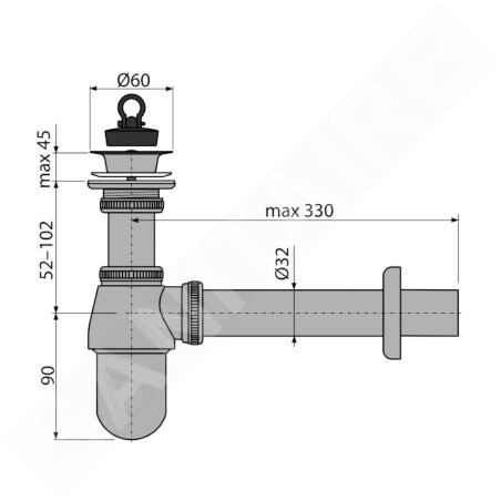 Alcadrain Siphons - Siphon de lavabo, chrome A437