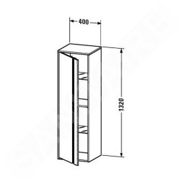 Duravit Ketho - Armoire haute 1320x400x360 mm, droite, blanc brillant KT1257R2222