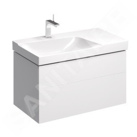 Geberit Xeno 2 - Meuble sous lavabo 900 mm avec plage de dépose, tiroir avec luminaire LED, blanc poli 500.515.01.1