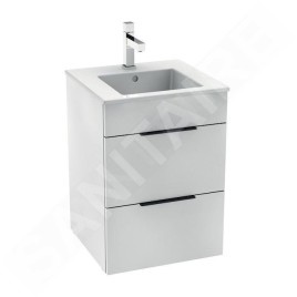 Jika Cube - Meuble avec lavabo, 440x422x607 mm, 2 tiroirs, blanc H4536221763001