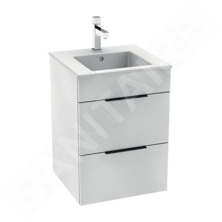 Jika Cube - Meuble avec lavabo, 440x422x607 mm, 2 tiroirs, blanc H4536221763001