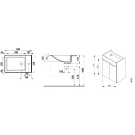 Jika Cube - Meuble avec lavabo, 490x327x607 mm, blanc H4536411763001
