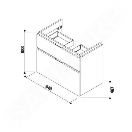 Jika Cubito Pure - Meuble sous lavabo 840x683 mm, blanc H40J4264025001
