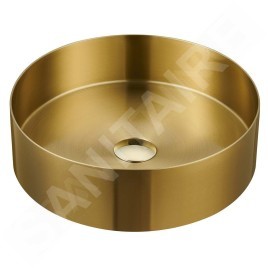 Sapho Aurum - Vasque à poser, diamètre 380 mm, sans trop-plein, or mat AU201