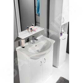 Aqualine Simplex Eco - Armoire lavabo avec lavabo 630x835x307 mm, blanc mat SIME650