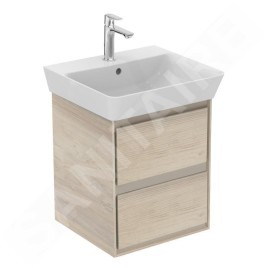 Ideal Standard Connect Air - Petite armoire lavabo 430x402x517 mm, bois clair/laque brune claire mate E1608UK