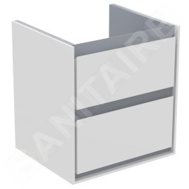 Ideal Standard Connect Air - Petite armoire lavabo 480x409x517 mm, laque blanche brillantegrise claire mate E1607KN
