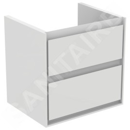 Ideal Standard Connect Air - Petite armoire lavabo 530x409x517 mm, laque blanche brillante/blanche mate E1606B2
