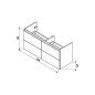Jika Mio-N - Meuble sous lavabo double 130, 1266x588x448 mm, frêne H40J7184013421