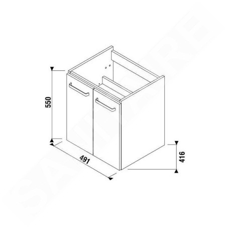 Jika Lyra Plus Viva - Meuble sous lavabo 491x550x416 mm, blanc H40J3932003001