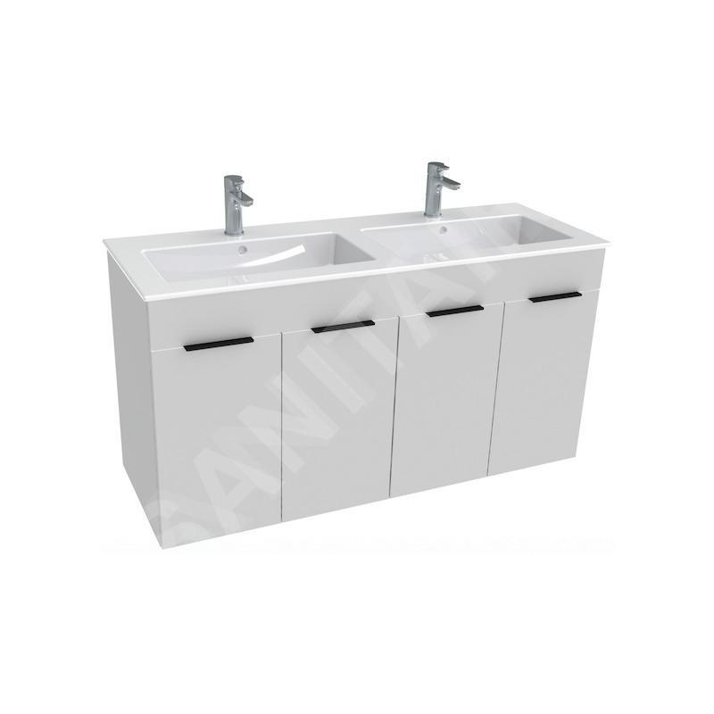 Jika Cube - Meuble avec double évier, 1180x422x622 mm, blanc H4536611763001 Jika Cube - Meuble avec double évier, 1180x422x622 mm, blanc H4536611763001