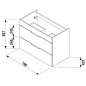 Jika Cube - Meuble avec lavabo, 790x422x622 mm, blanc H4537621763001 Jika Cube - Meuble avec lavabo, 790x422x622 mm, blanc H4537621763001