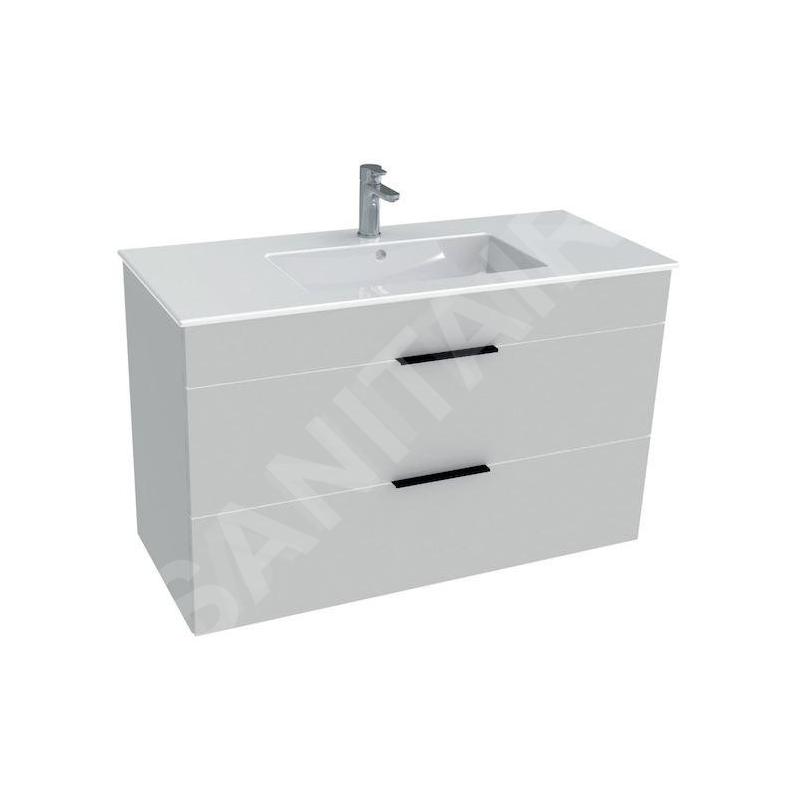 Jika Cube - Meuble avec lavabo, 980x422x622 mm, blanc H4536521763001 Jika Cube - Meuble avec lavabo, 980x422x622 mm, blanc H4536521763001