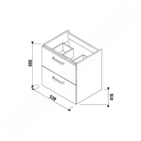 Jika Lyra Plus Viva - Meuble pour lavabo 539x550x416 mm, blanc H40J3844023001