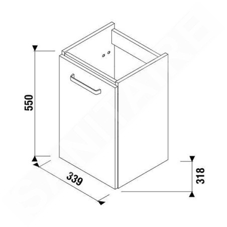 Jika Lyra Plus Viva - Meuble sous lave-mains 40, 339x550x318 mm, blanc H40J3802003001