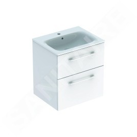 Geberit Selnova Square - Meuble-vasque 635x588x480 mm, avec vasque, 2 tiroirs, blanc brillant 501.236.00.1
