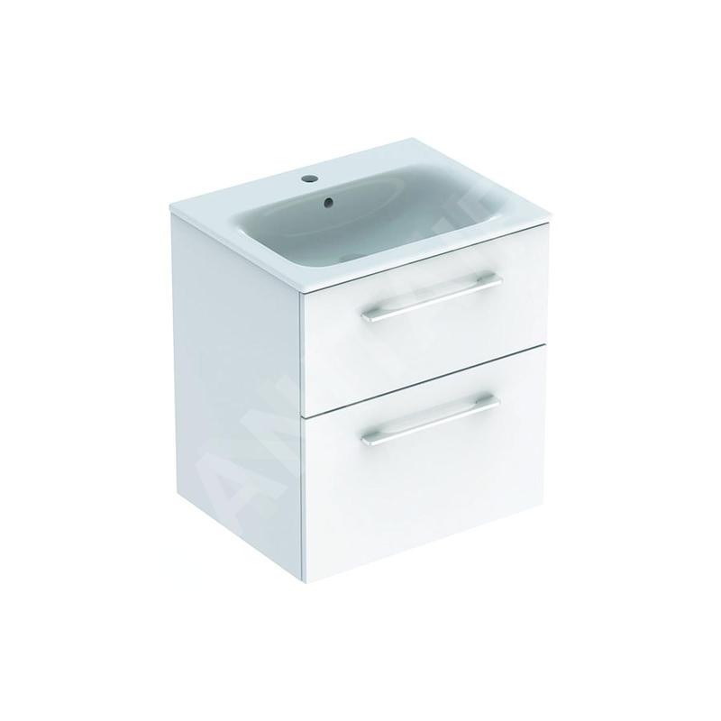 Geberit Selnova Square - Meuble-vasque 635x588x480 mm, avec vasque, 2 tiroirs, blanc brillant 501.236.00.1 Geberit Selnova Square - Meuble-vasque 635x588x480 mm, avec vasque, 2 tiroirs, blanc brillant 501.236.00.1