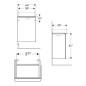 Geberit Smyle Square - Meuble pour lavabo, 442x356x617 mm, 1 porte, charnières à gauche, blanc brillant / blanc mat 500.351.00.1 Geberit Smyle Square - Meuble pour lavabo, 442x356x617 mm, 1 porte, charnières à gauche, blanc brillant / blanc mat 500.351.00.1