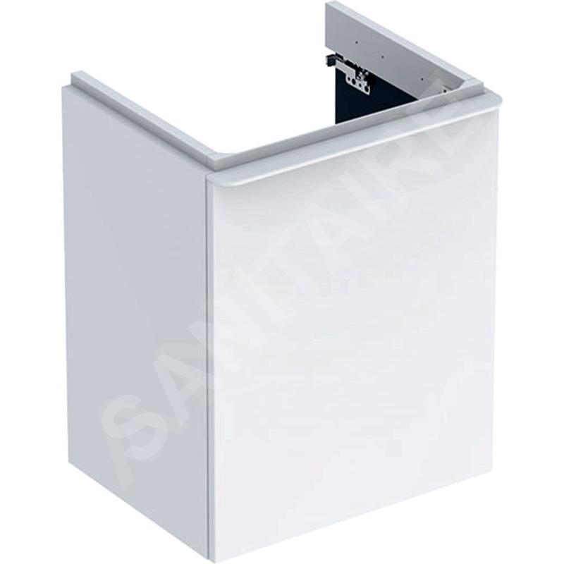 Geberit Smyle Square - Meuble pour lavabo, 492x406x617 mm, 1 porte, charnières à gauche, blanc brillant / blanc mat 500.364.00.1 Geberit Smyle Square - Meuble pour lavabo, 492x406x617 mm, 1 porte, charnières à gauche, blanc brillant / blanc mat 500.364.00.1