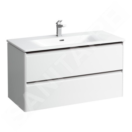 Laufen Palace - Meuble avec lavabo, 53x98x44 cm, 2 tiroirs, blanc mat H8617072601041