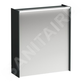 Laufen Lani - Armoire miroir avec éclairage LED, 71x62x21 cm, 1 portes, charnières à gauche, gris H4037311122661