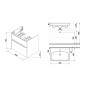 Jika Pure - Meuble avec lavabo, 60x54x42 cm, 2 tiroirs, blanc mat H40B2324023532 Jika Pure - Meuble avec lavabo, 60x54x42 cm, 2 tiroirs, blanc mat H40B2324023532